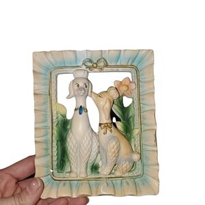 Vintage Napco Framed Poodle Wall Hanging
